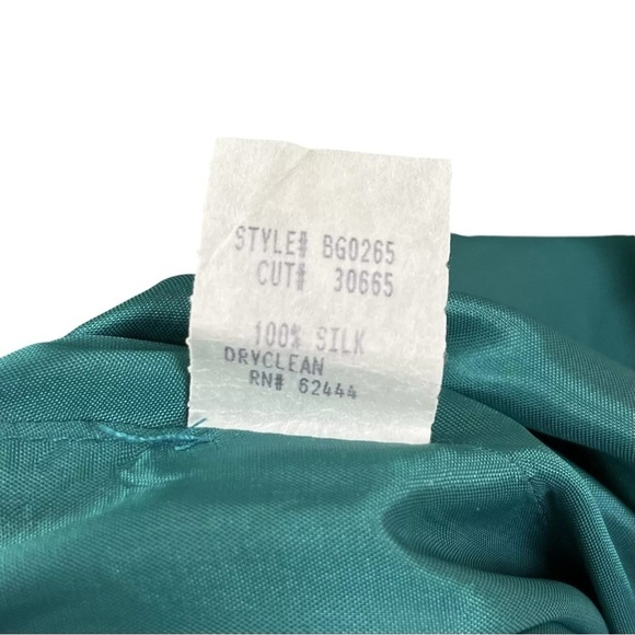 Nicole Miller Collection Iridescent Mint Silk Pleated Strapless Cocktail Dress 2 - Picture 8 of 9